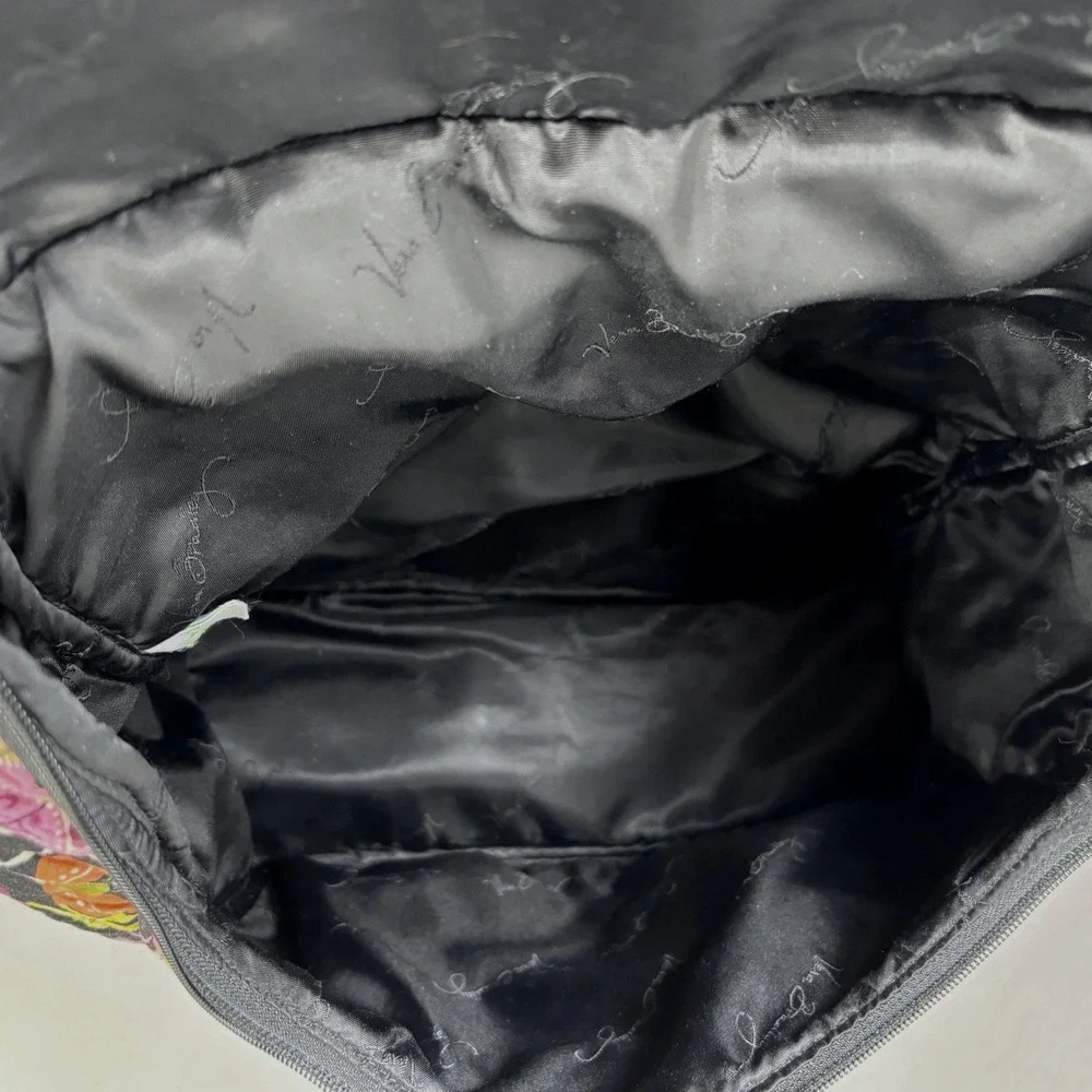 Vera Bradley Double Zip Pirouette‎ Pink and Black Floral Backpack